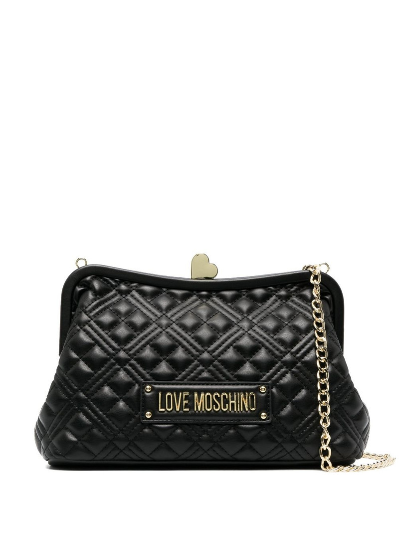 logo-lettering quilted bag 1