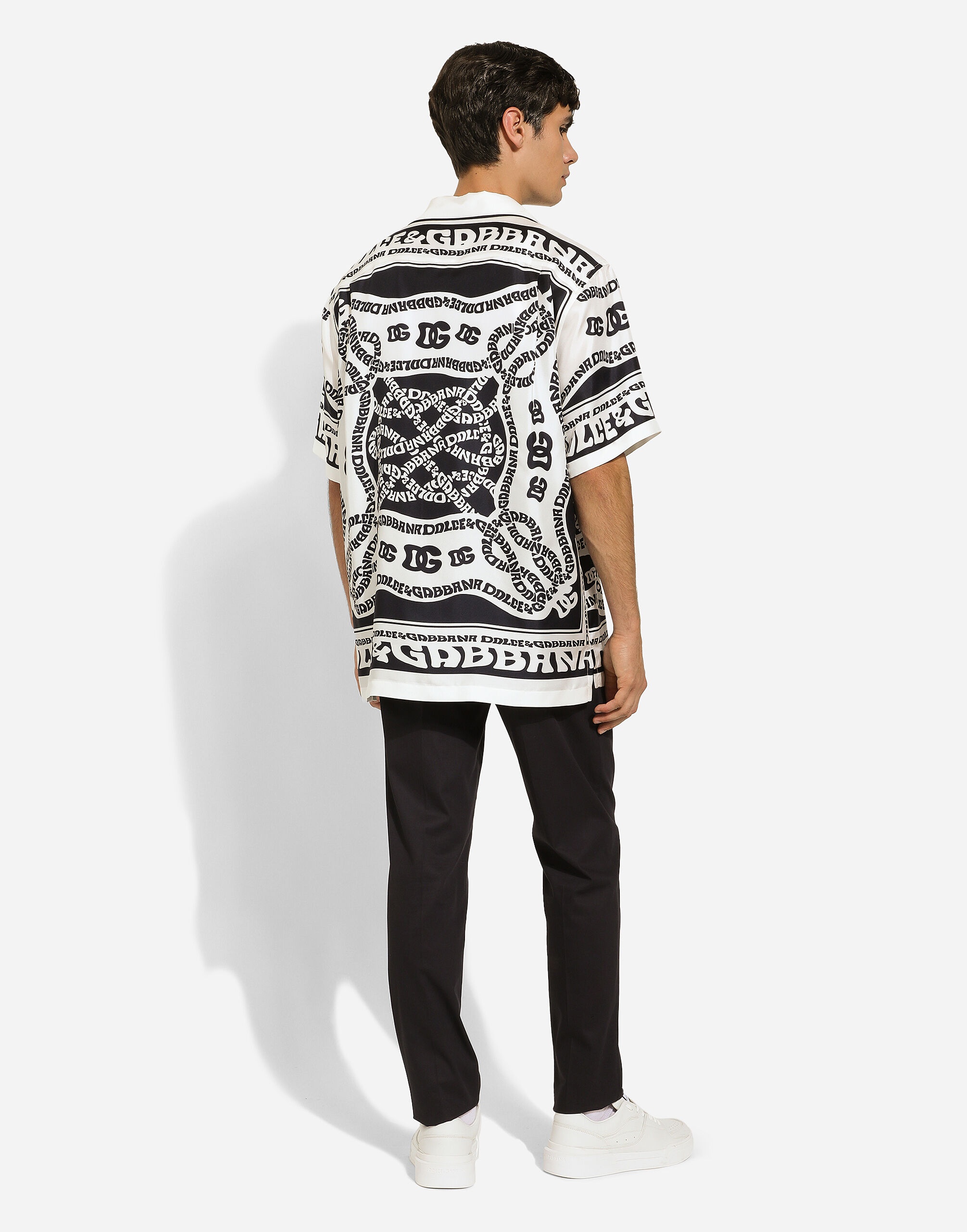 Marina-print silk Hawaii shirt - 3