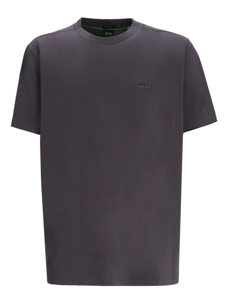 logo-embroidered cotton T-shirt 1