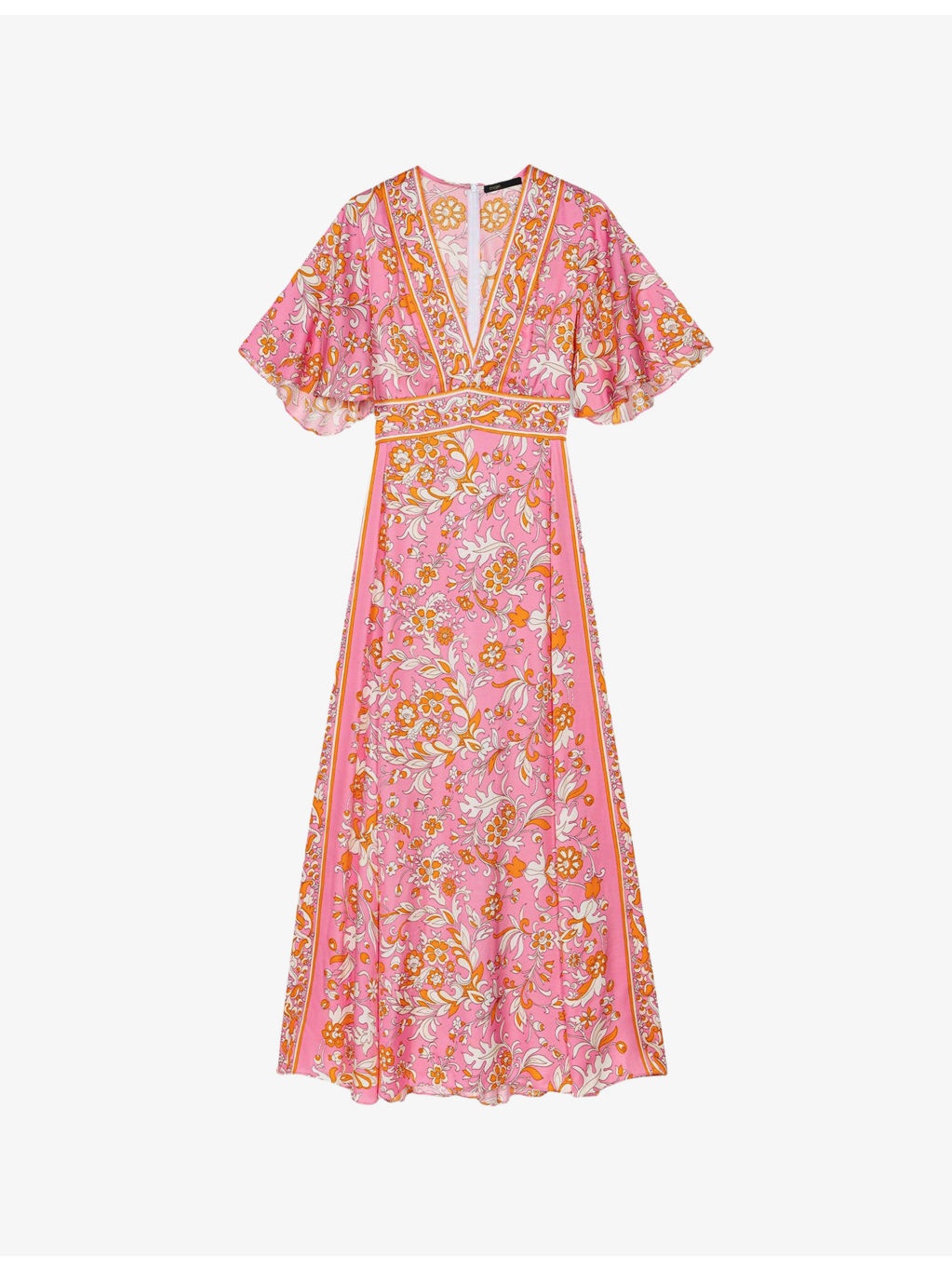 Graphic-Print V-Neck Woven Maxi Dress - 1