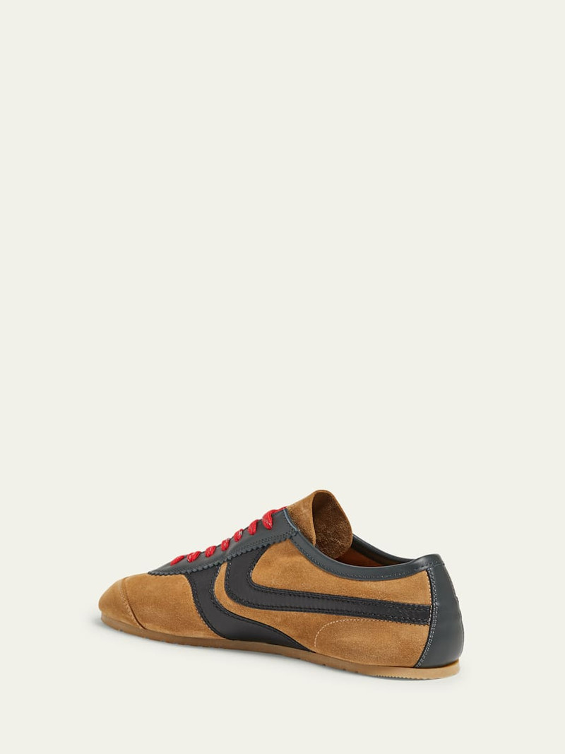 Dries Van Noten Men's Suede and Leather Low-Top Sneakers outlook