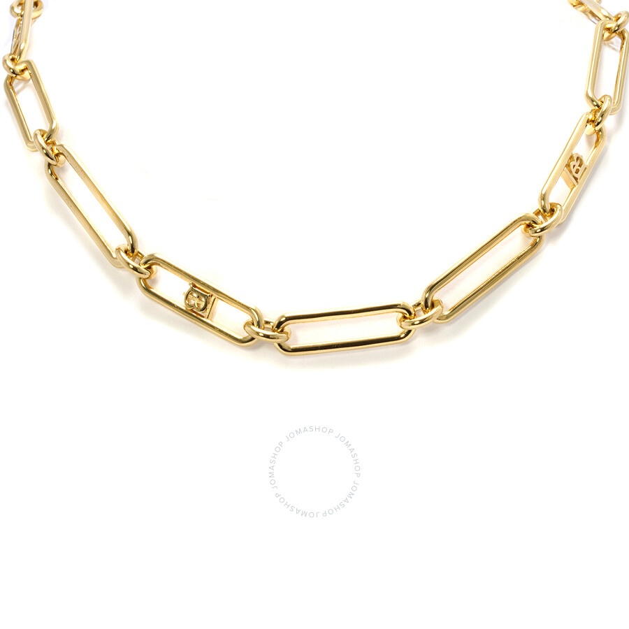 Burberry Ladies Crystal/ White Resin Pearl Gold-plated Chain-link Necklace - 3