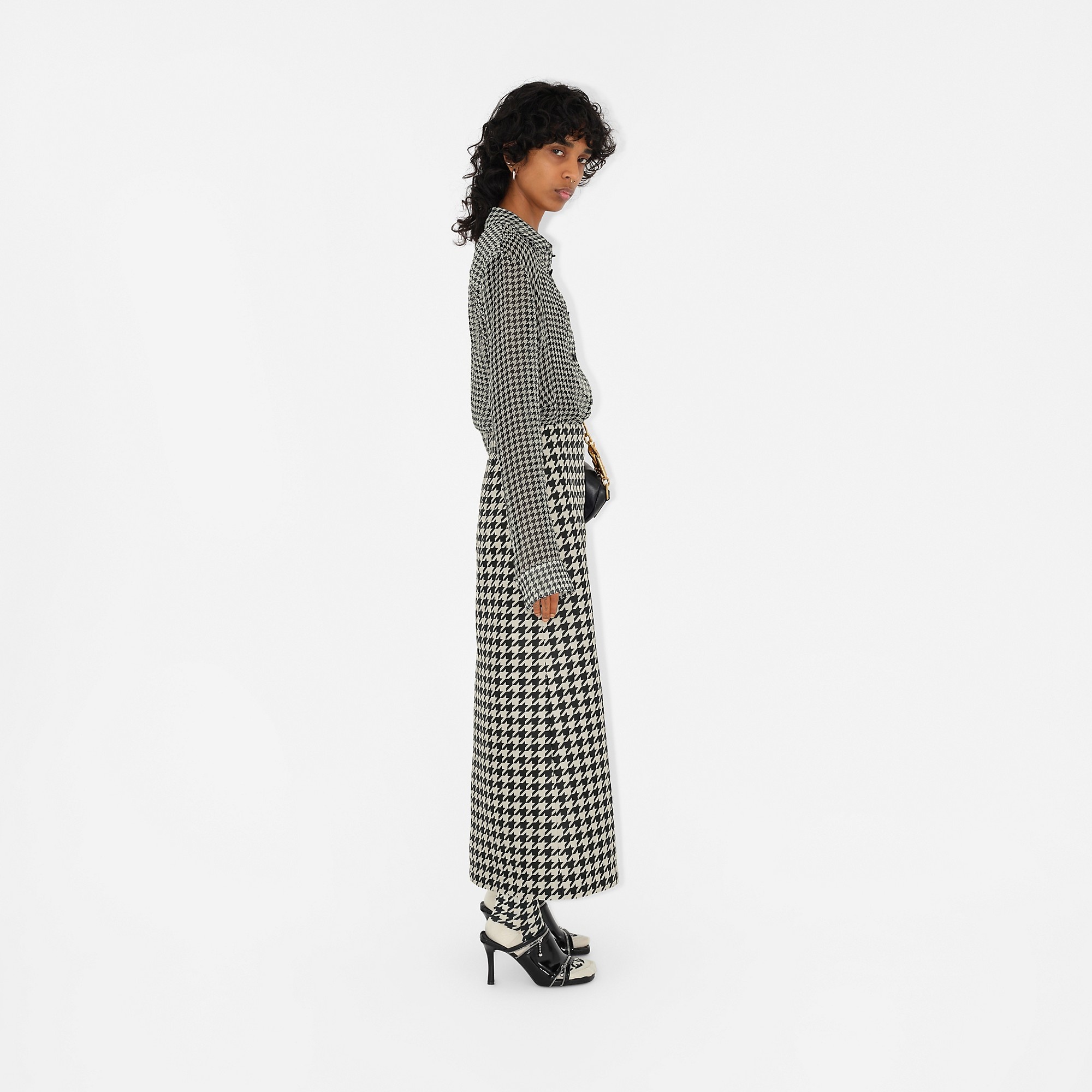 Houndstooth Twill Skirt - 3