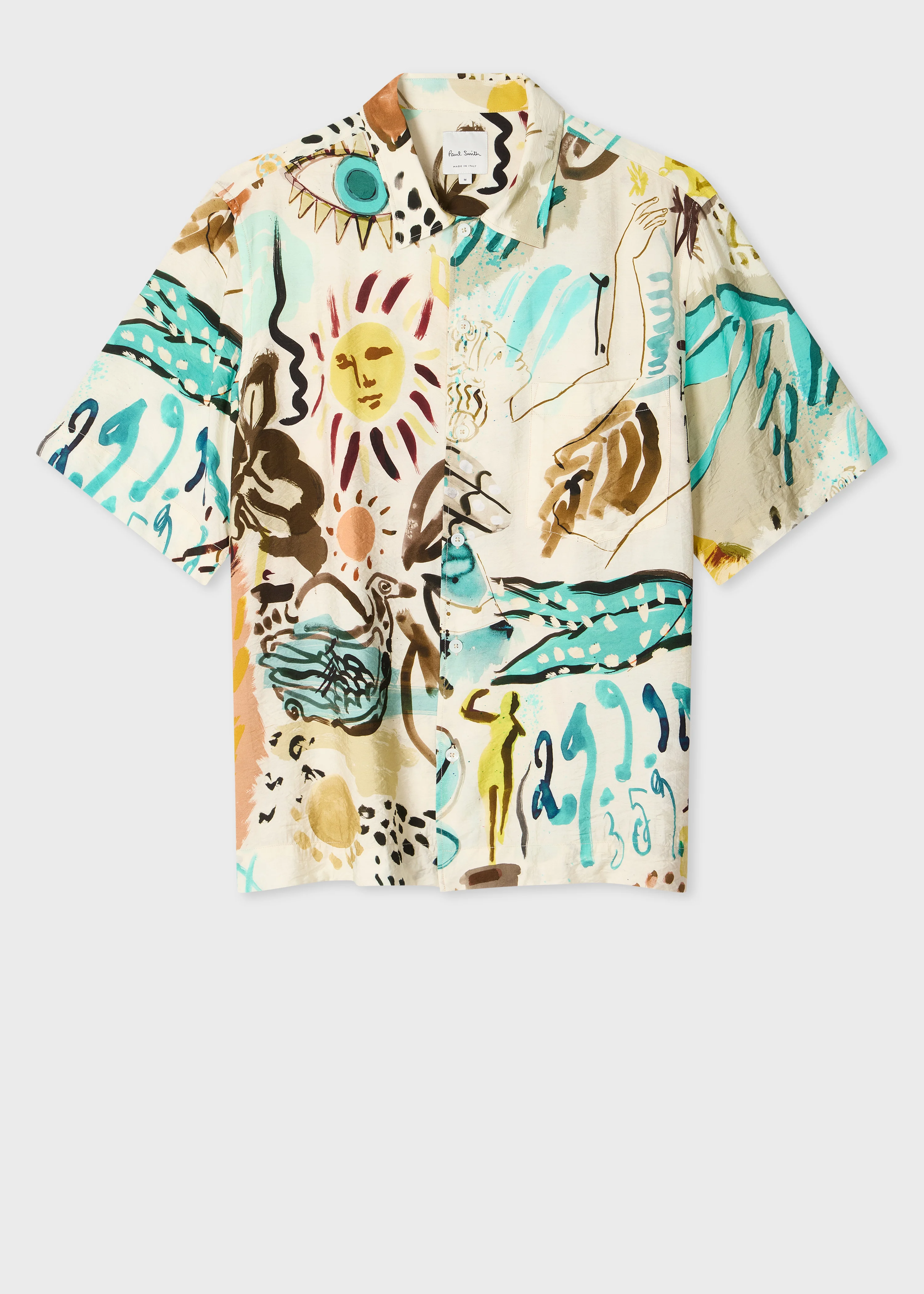 'Ink Works' Print Viscose-Blend Shirt - 1