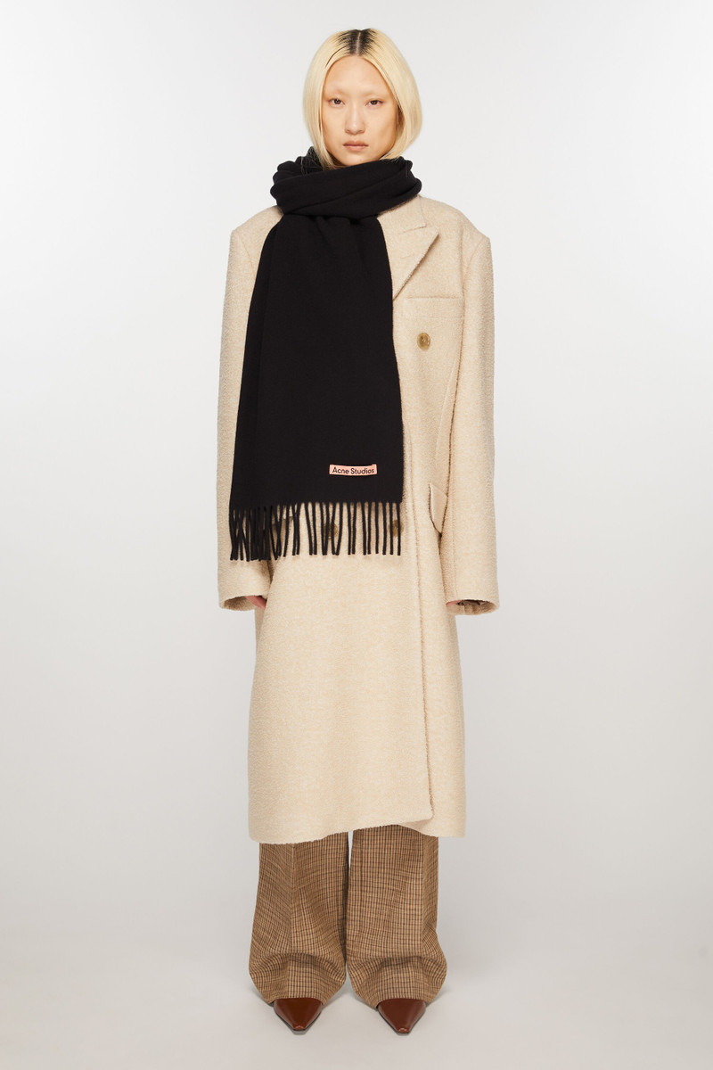 Acne Studios Fringe wool scarf – Narrow - Black outlook