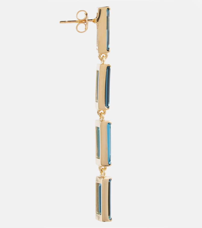 ALIITA Deco Maxi 9kt gold drop earrings with topaz outlook