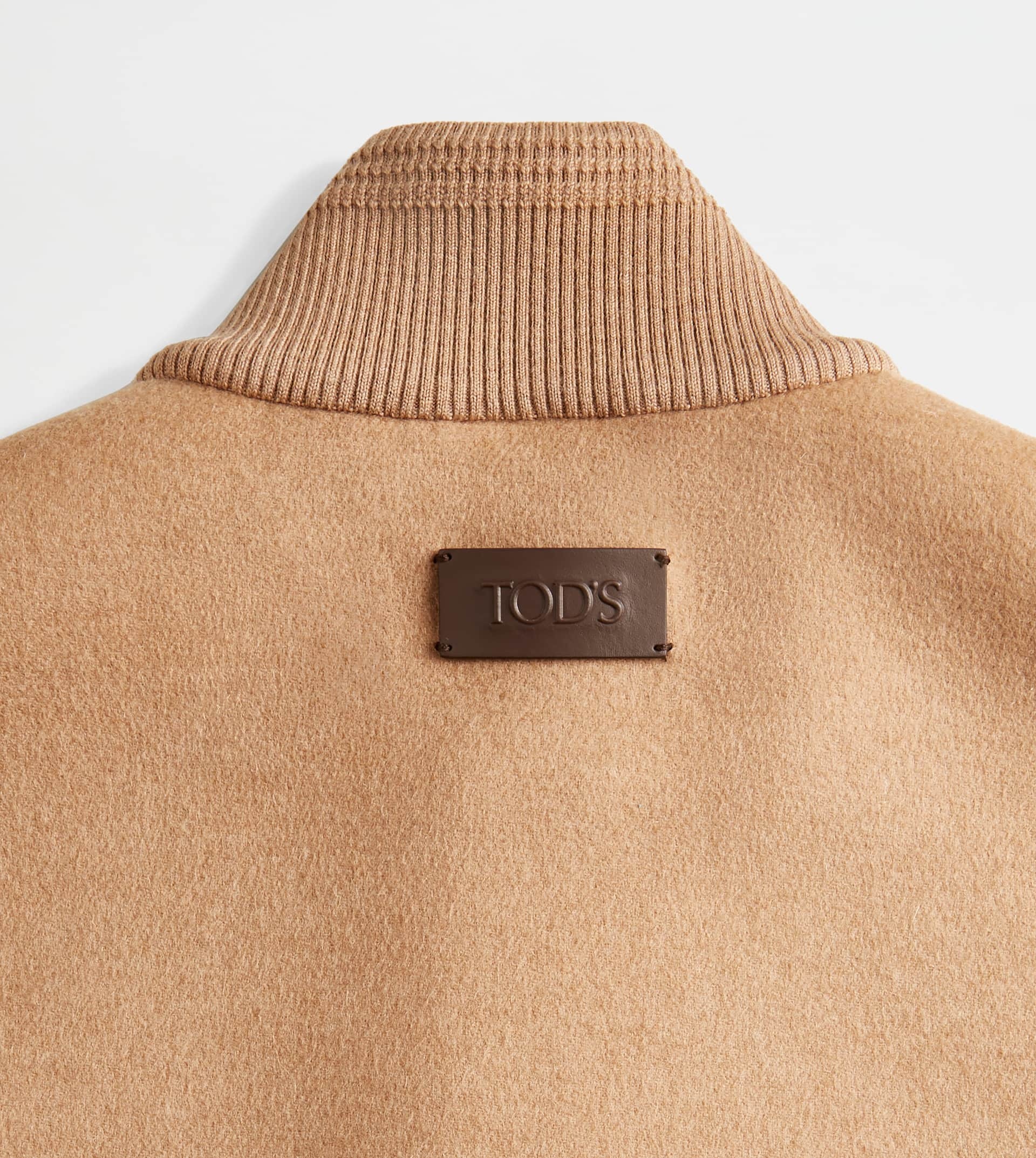 BOMBER JACKET IN CAMEL DOUBLE FABRIC - BEIGE - 6