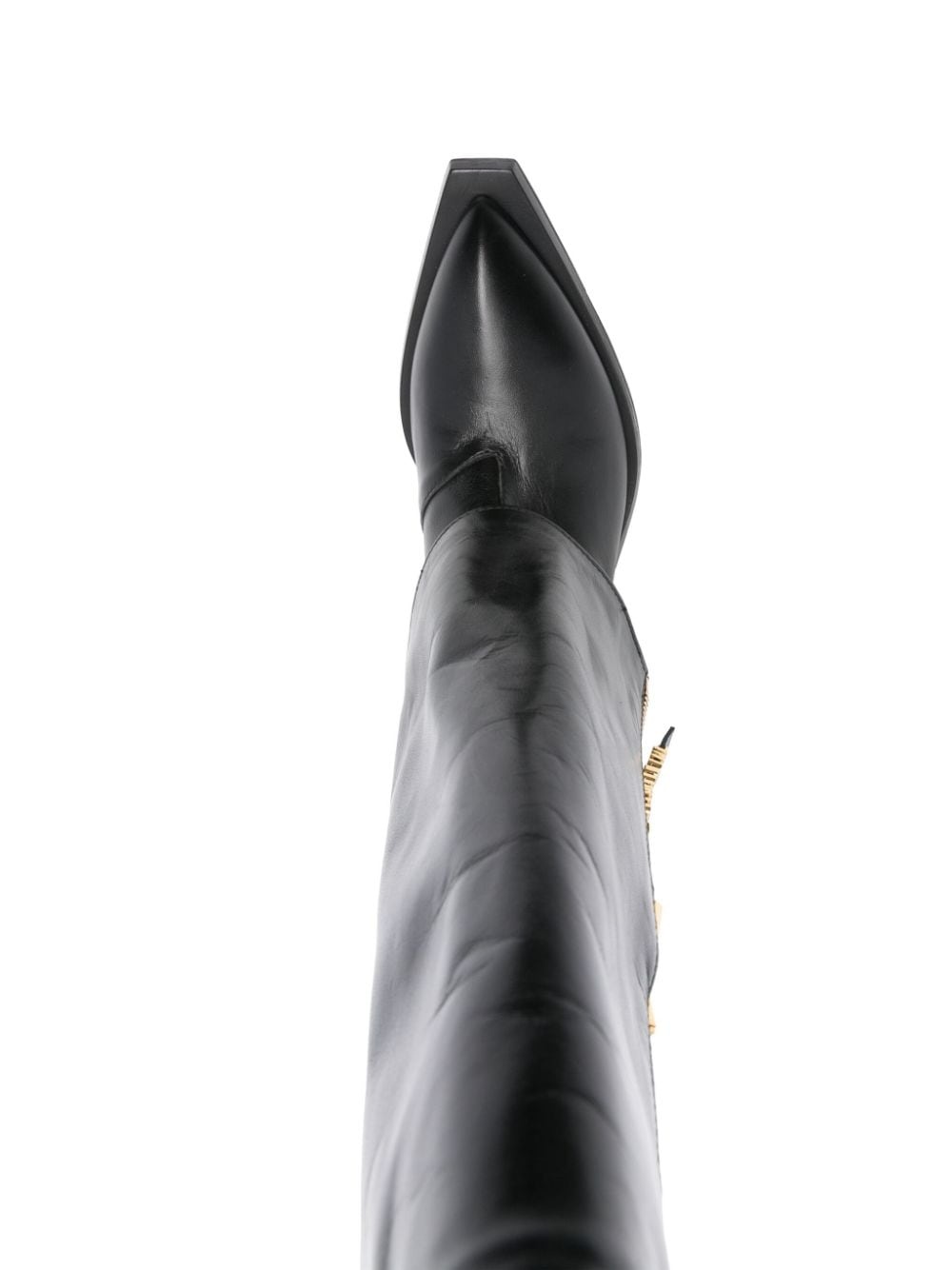 70mm foldover leather cowboy boots - 4