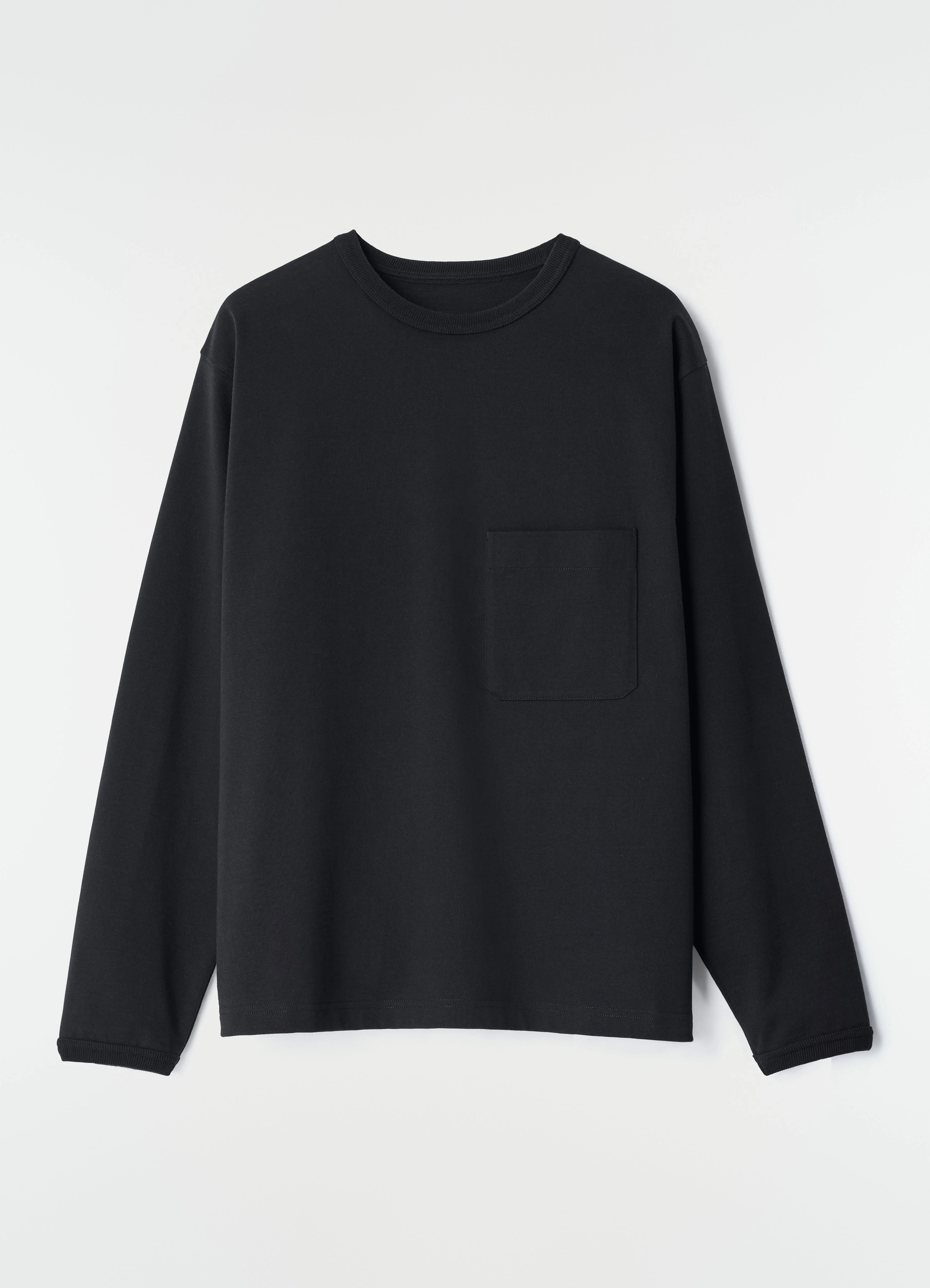 LONG-SLEEVE BOXY T-SHIRT IN COMPACT COTTON JERSEY - 1