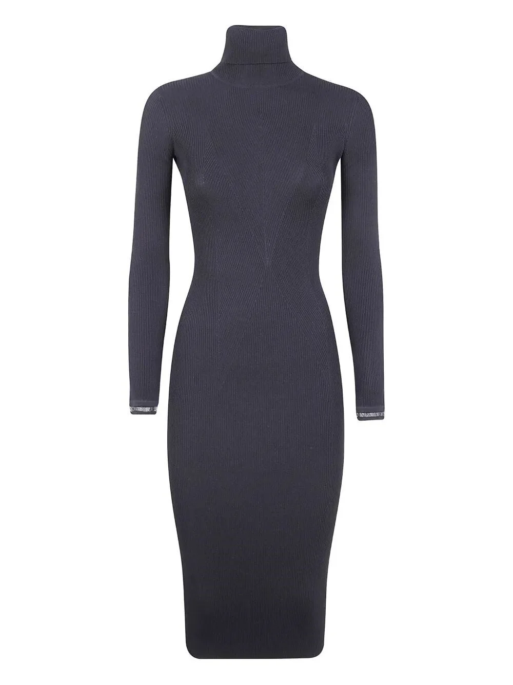 Long Sleeve Dress With Belt - 1