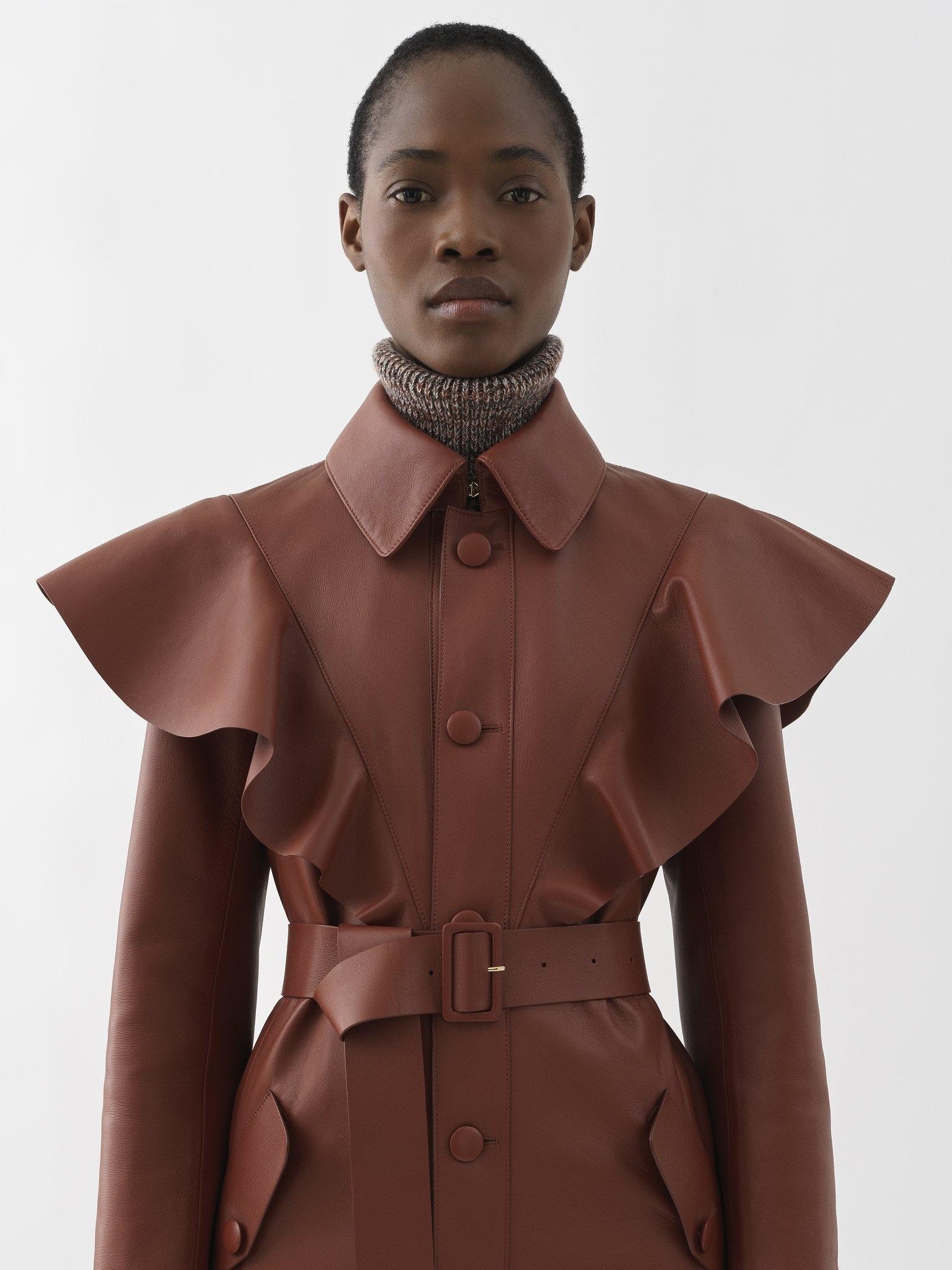 RUFFLED TRENCH COAT - 5