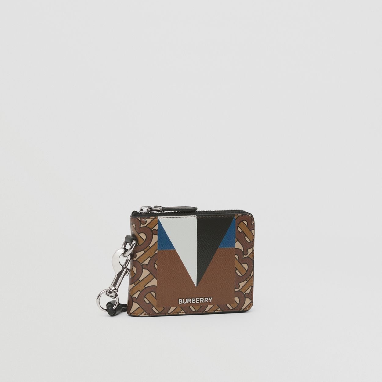 Monogram Print Leather Ziparound Wallet Lanyard - 5