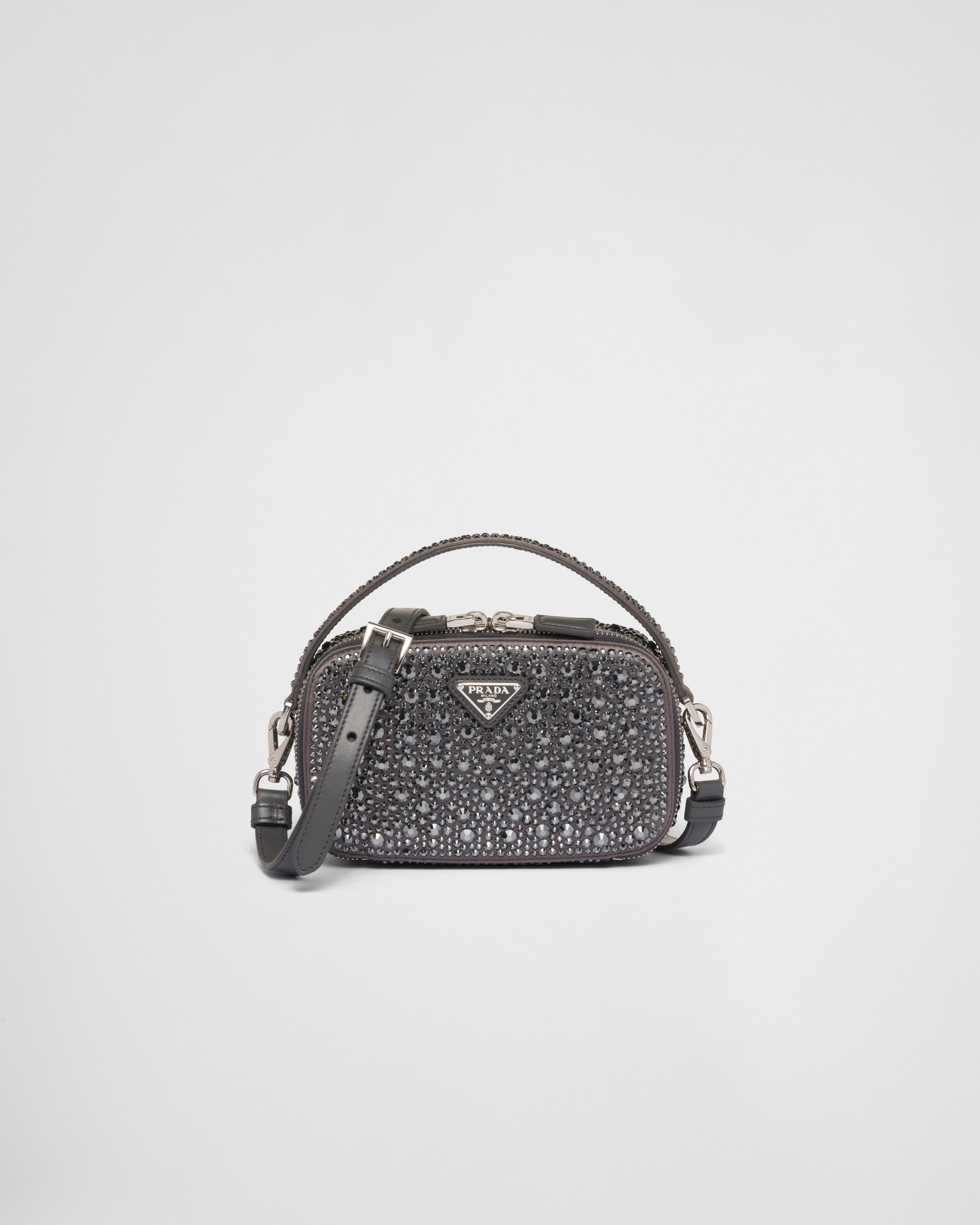 Prada Odette crystal-studded satin mini-bag - 1