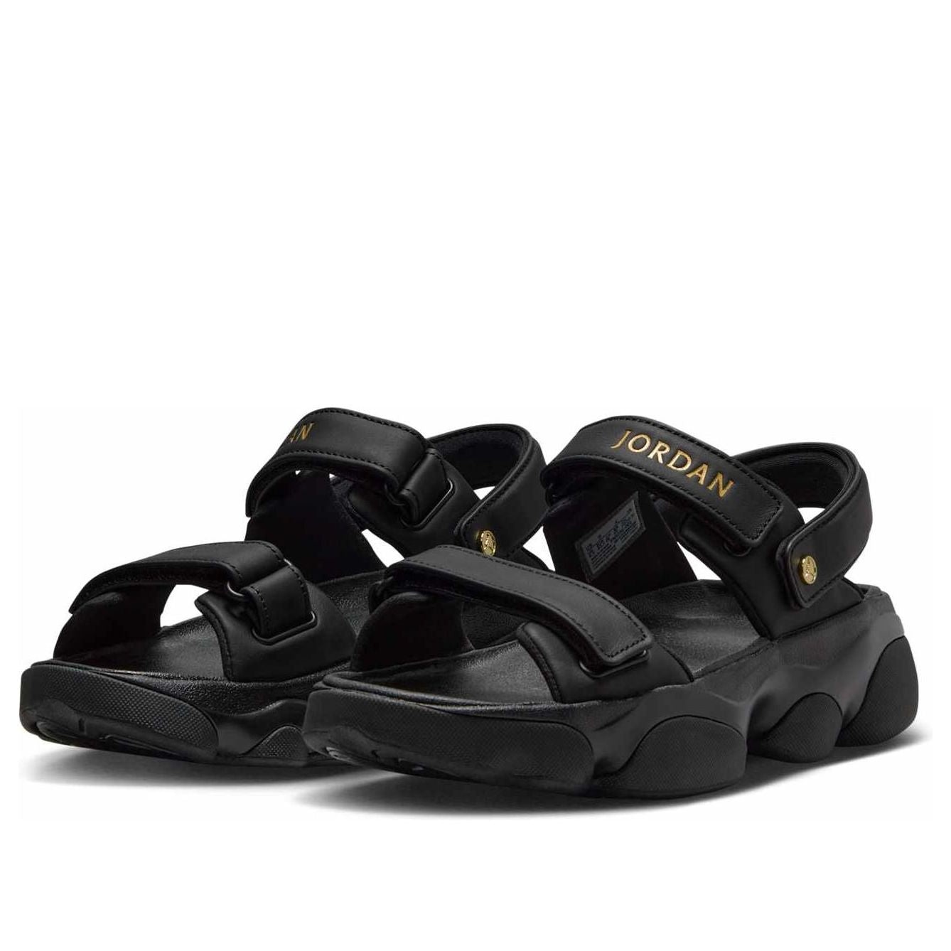 (WMNS) Air Jordan Deja Sandals 'Black Metallic Gold' FN5036-001 - 3