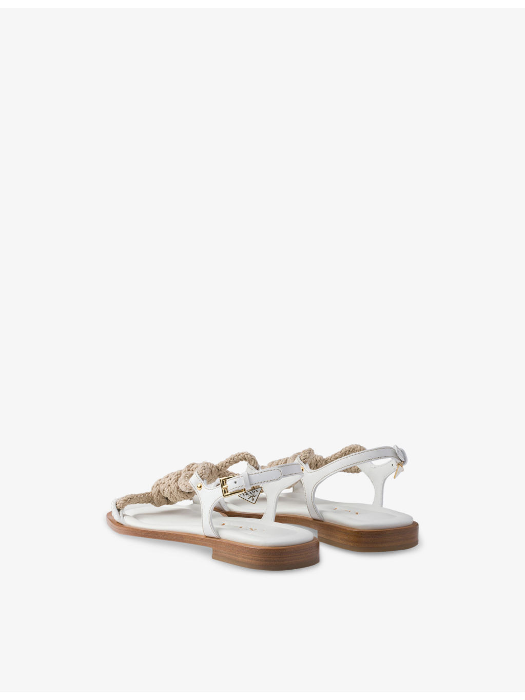 Flat Leather and Cord Sandals - 4