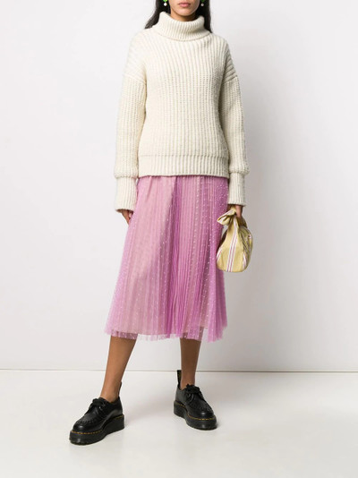 REDValentino tulle point d'esprit pleated skirt outlook