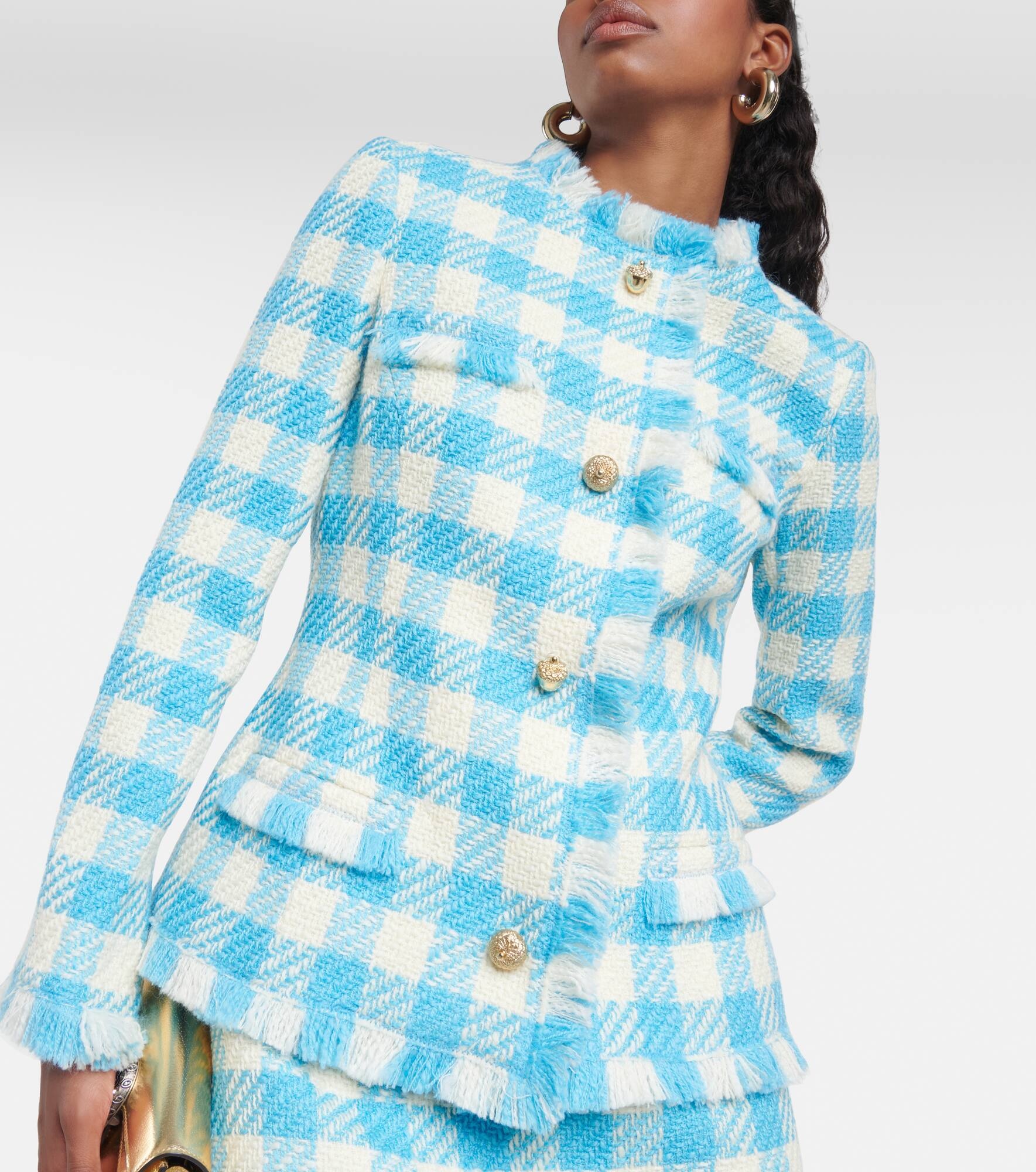 Gingham wool jacket - 5