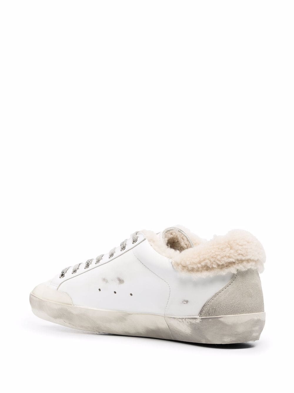 Superstar leather shearling-trim sneakers - 3