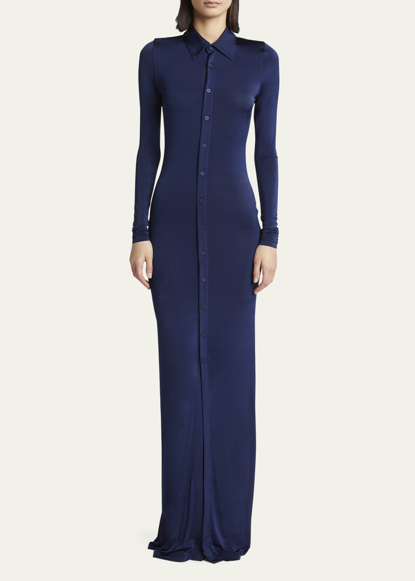 Stretch Maxi Button Down Dress - 2