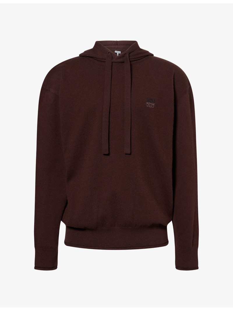 Cashmere Anagram-Embroidered Knitted Hoody 1
