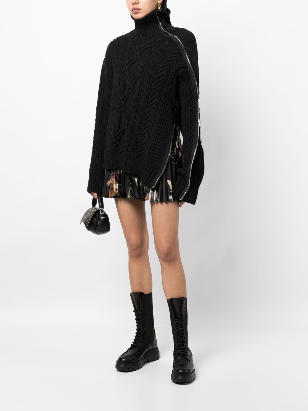 cable-knit zip-detailed jumper - 2