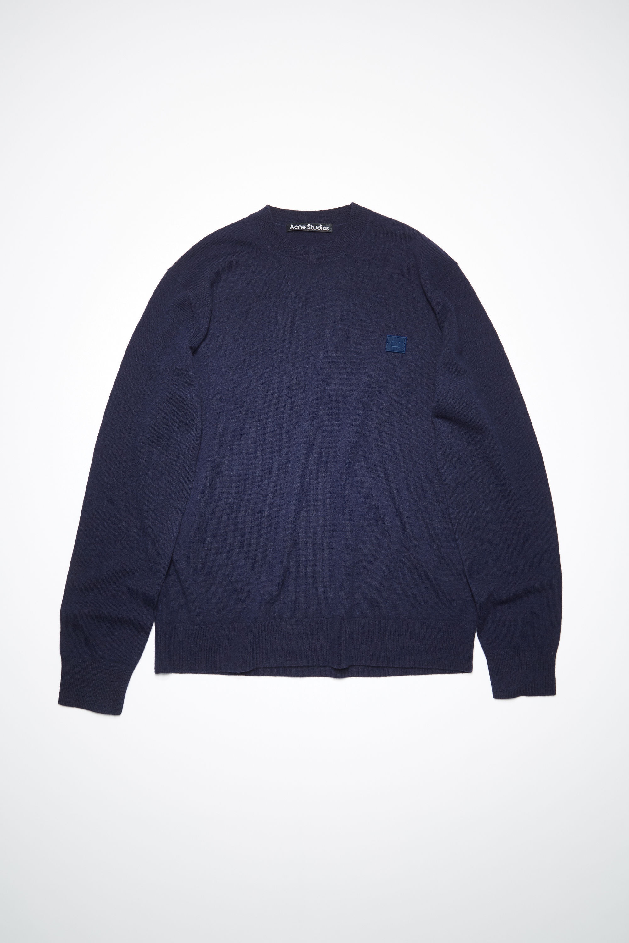 Wool crew neck sweater - Navy - 1