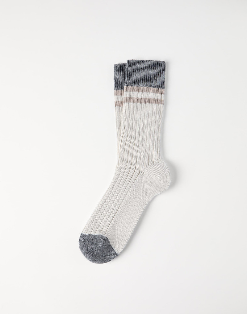 Cotton socks with stripes 1