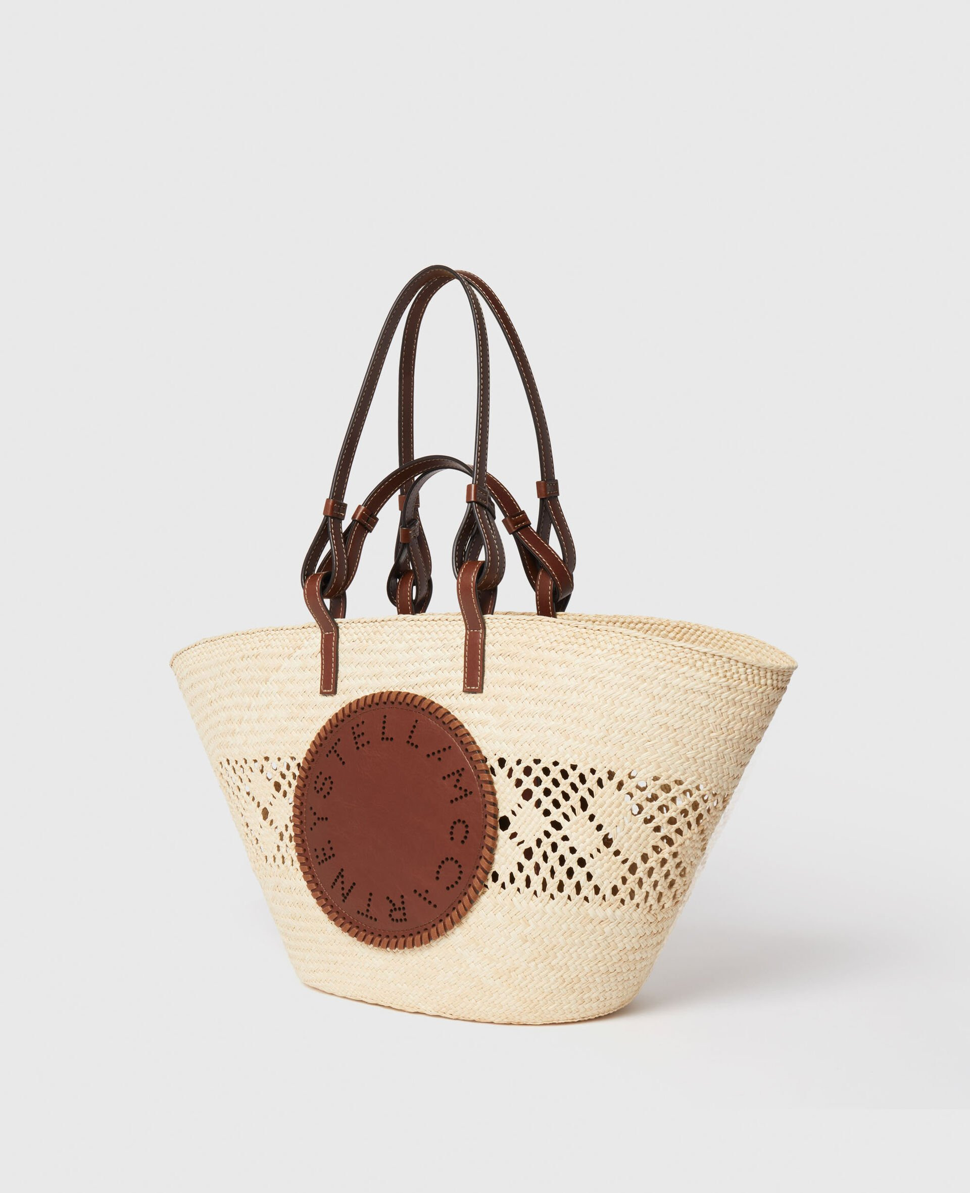 Logo Raffia Crochet Large Tote Bag - 3