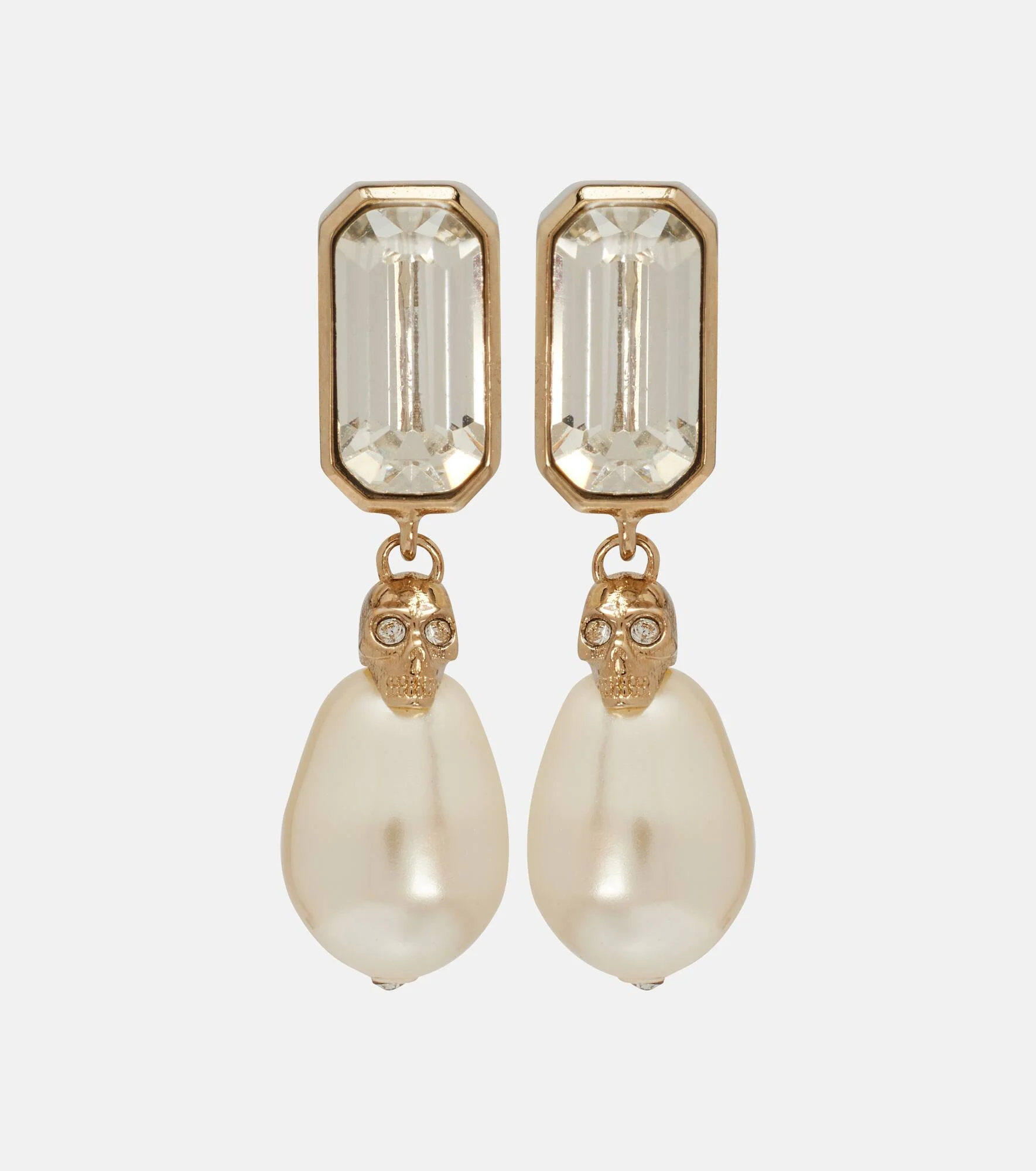 Skull embellished drop earrings - 1