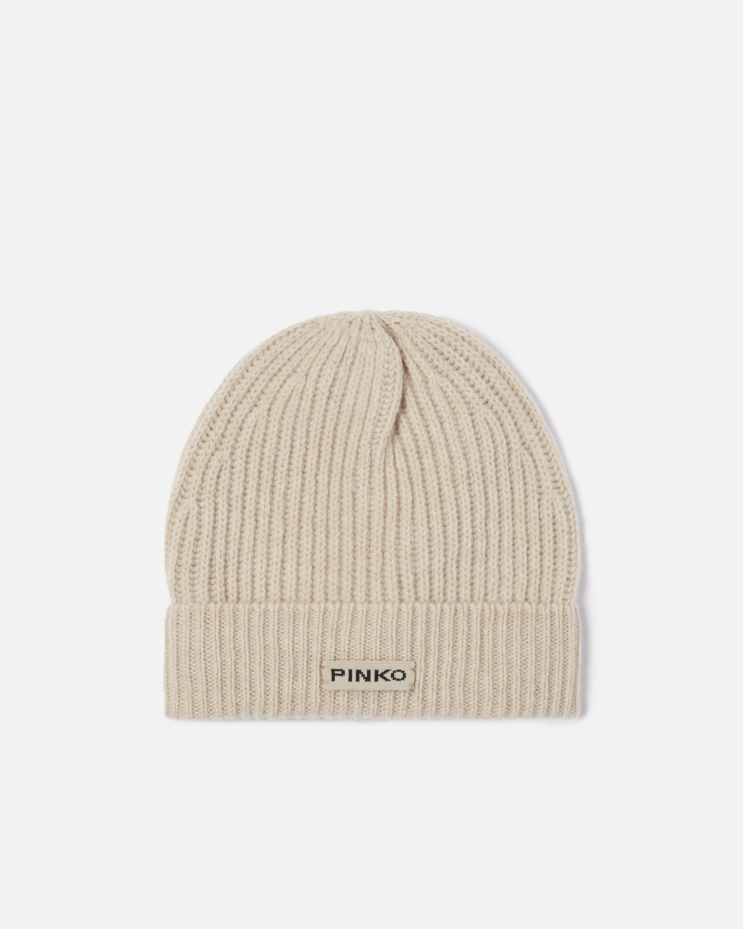 RIBBED WOOL HAT WITH LOGO - 1