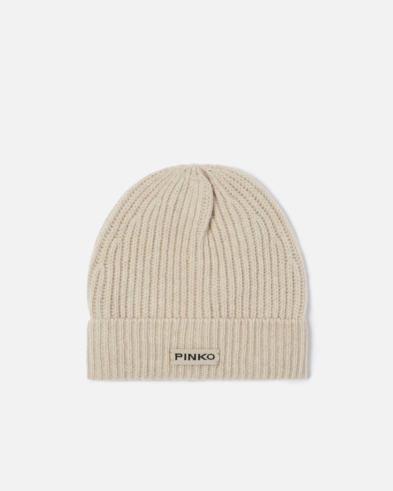 RIBBED WOOL HAT WITH LOGO 1