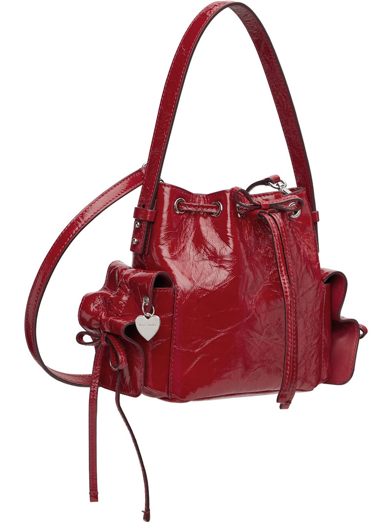 Acne Studios Red Multipocket Mini Bucket Bag outlook