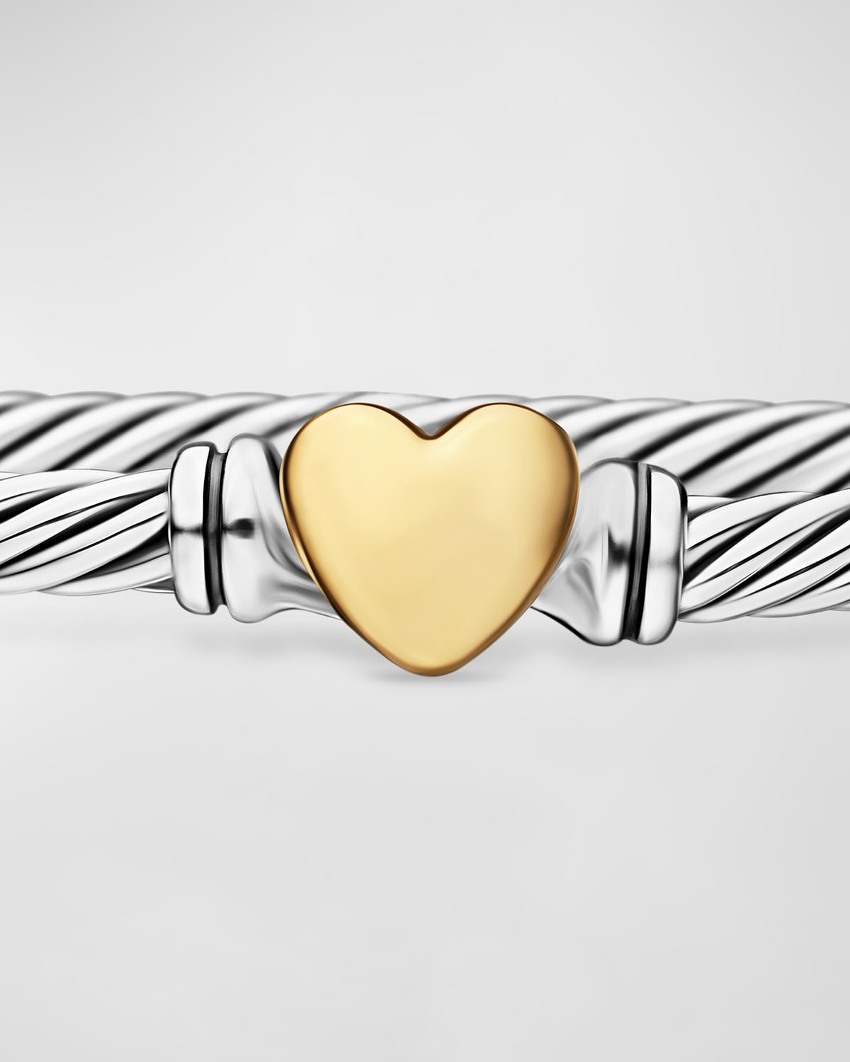 3mm Cable Heart Bracelet in Silver - 5