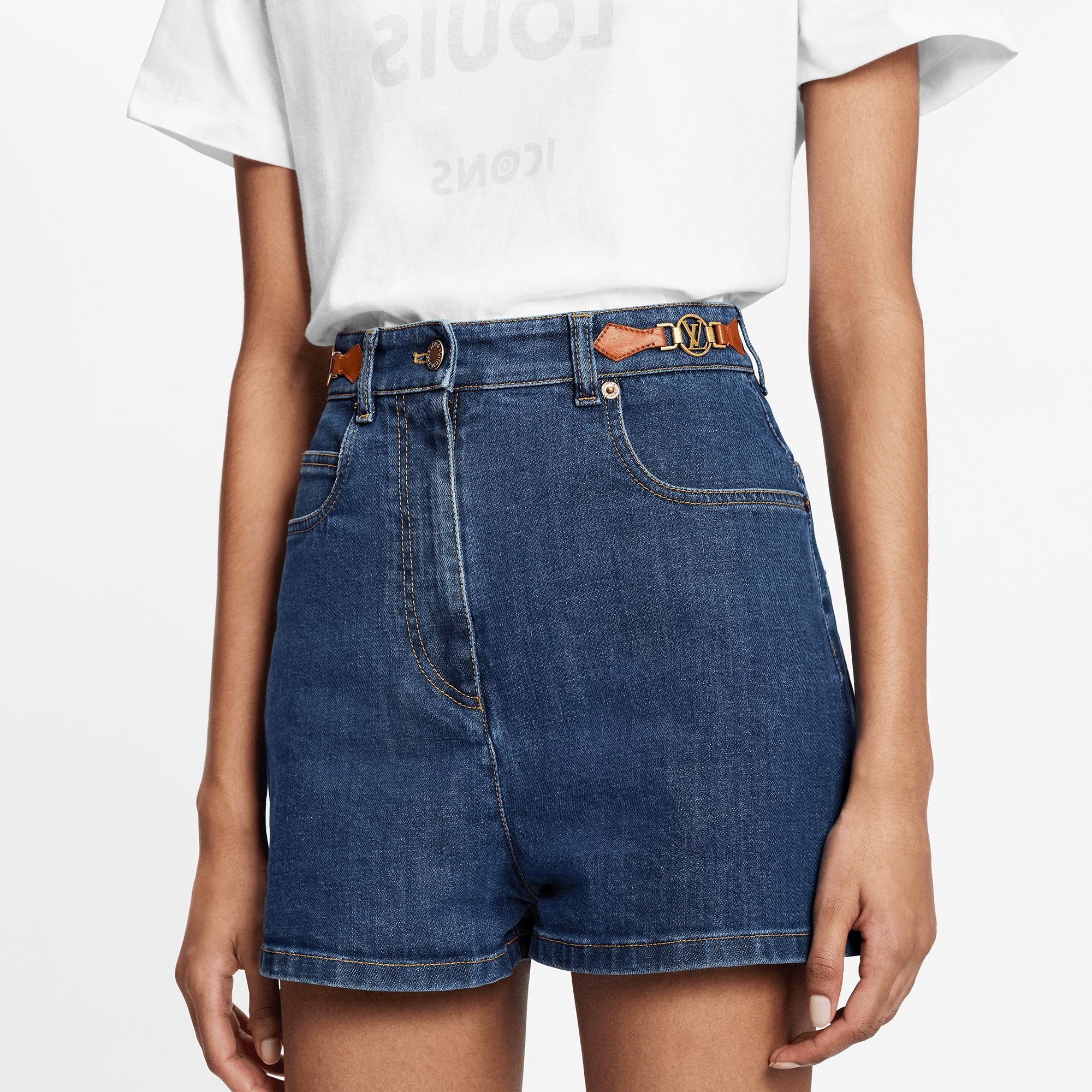 Retro Organic Cotton Denim Mini Shorts - 4