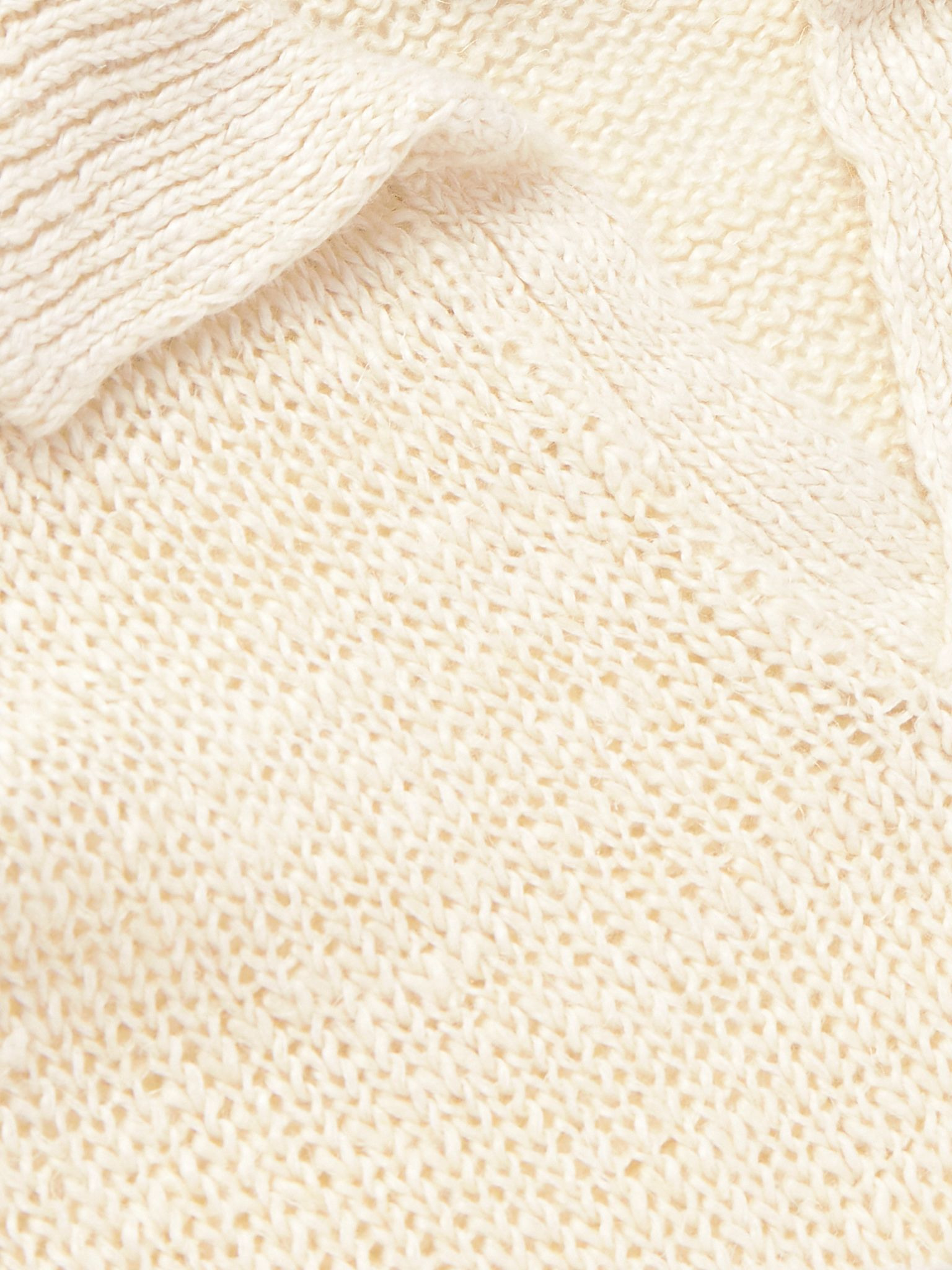 Linen-Blend Polo Shirt Cream - 4