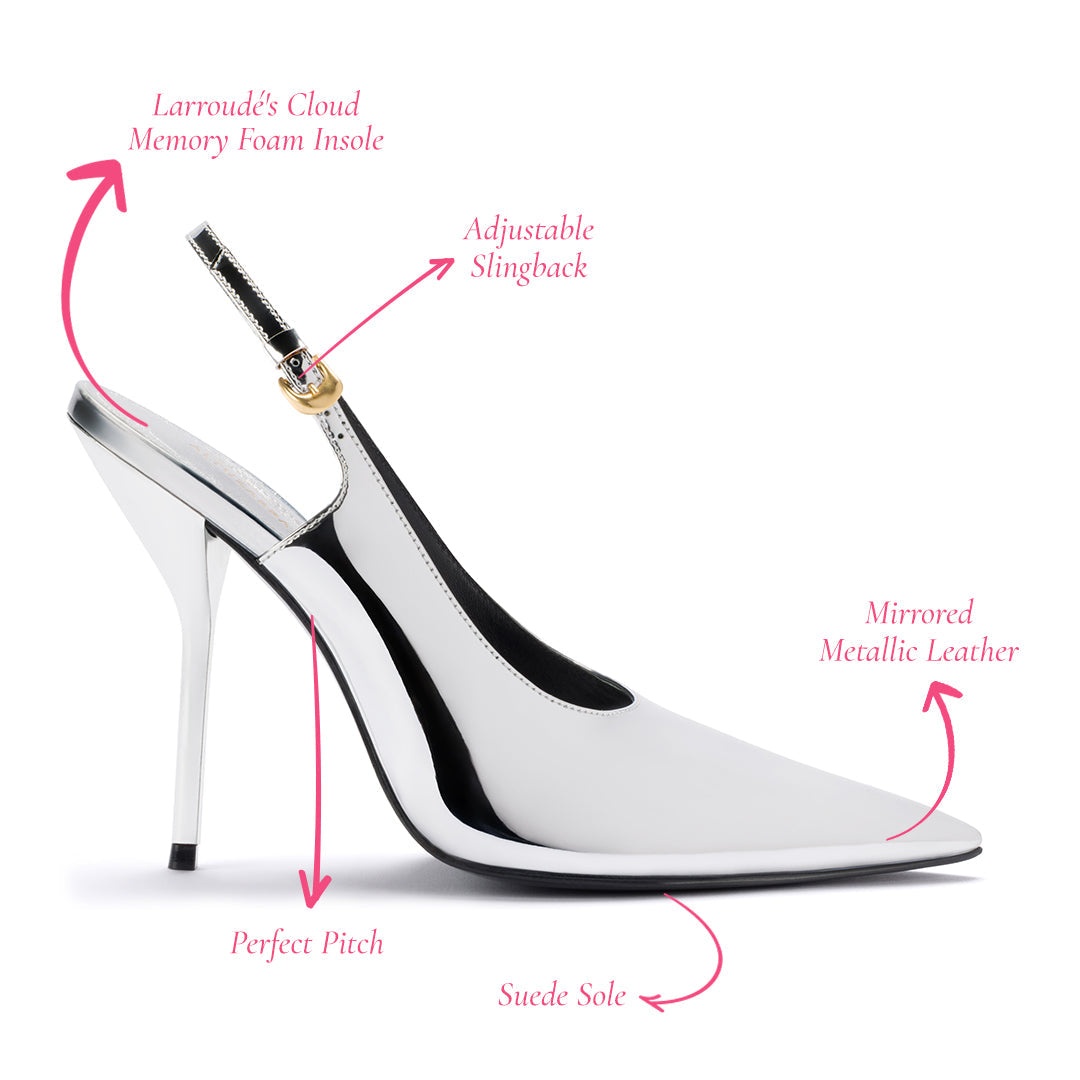 LARROUDÉ X ALTUZARRA PUMP IN SILVER SPECCHIO - 7