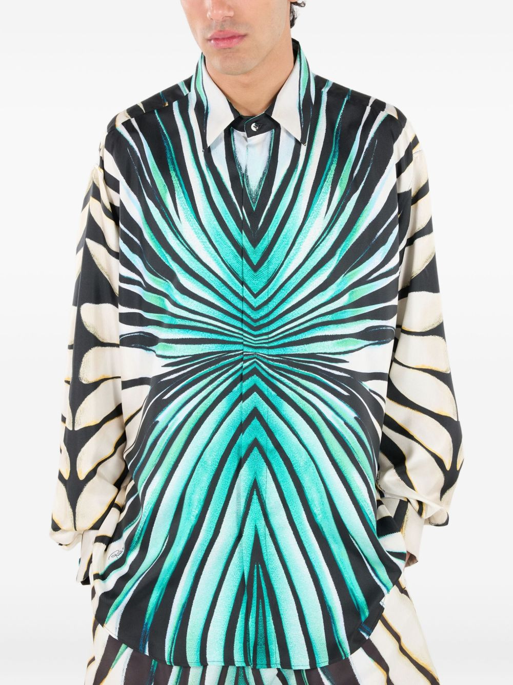 printed button-up shirt - 3