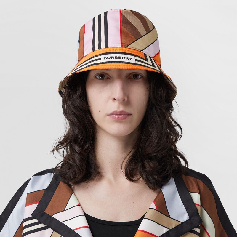 Burberry Montage Print Silk Bucket Hat outlook