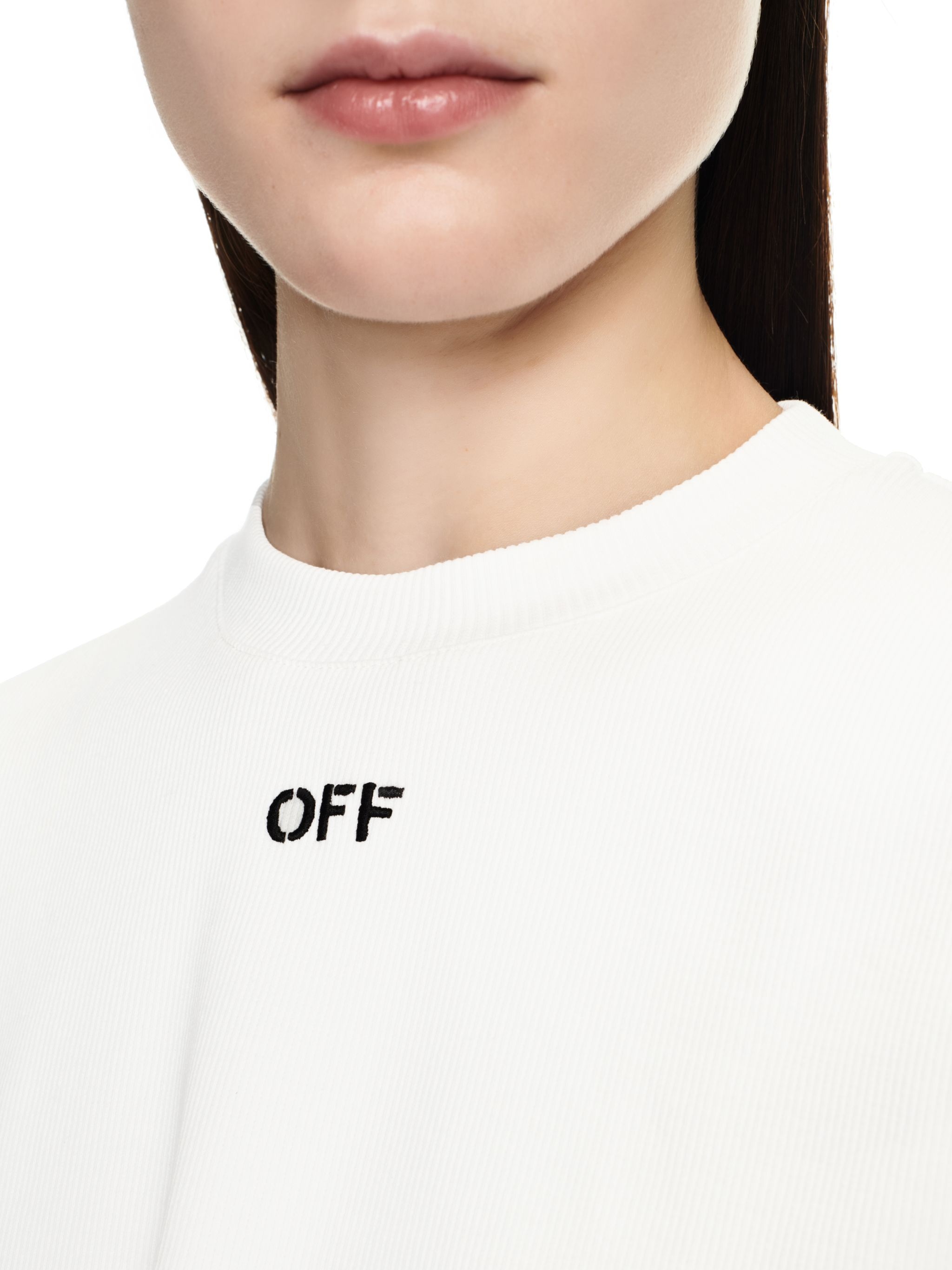 Off Stamp Rib Cropped Tee - 5