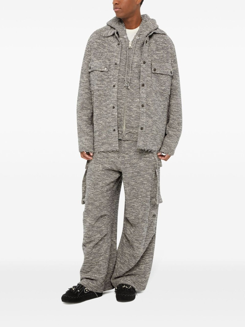 Alanui raw-edge mÃ©lange cotton overshirt outlook