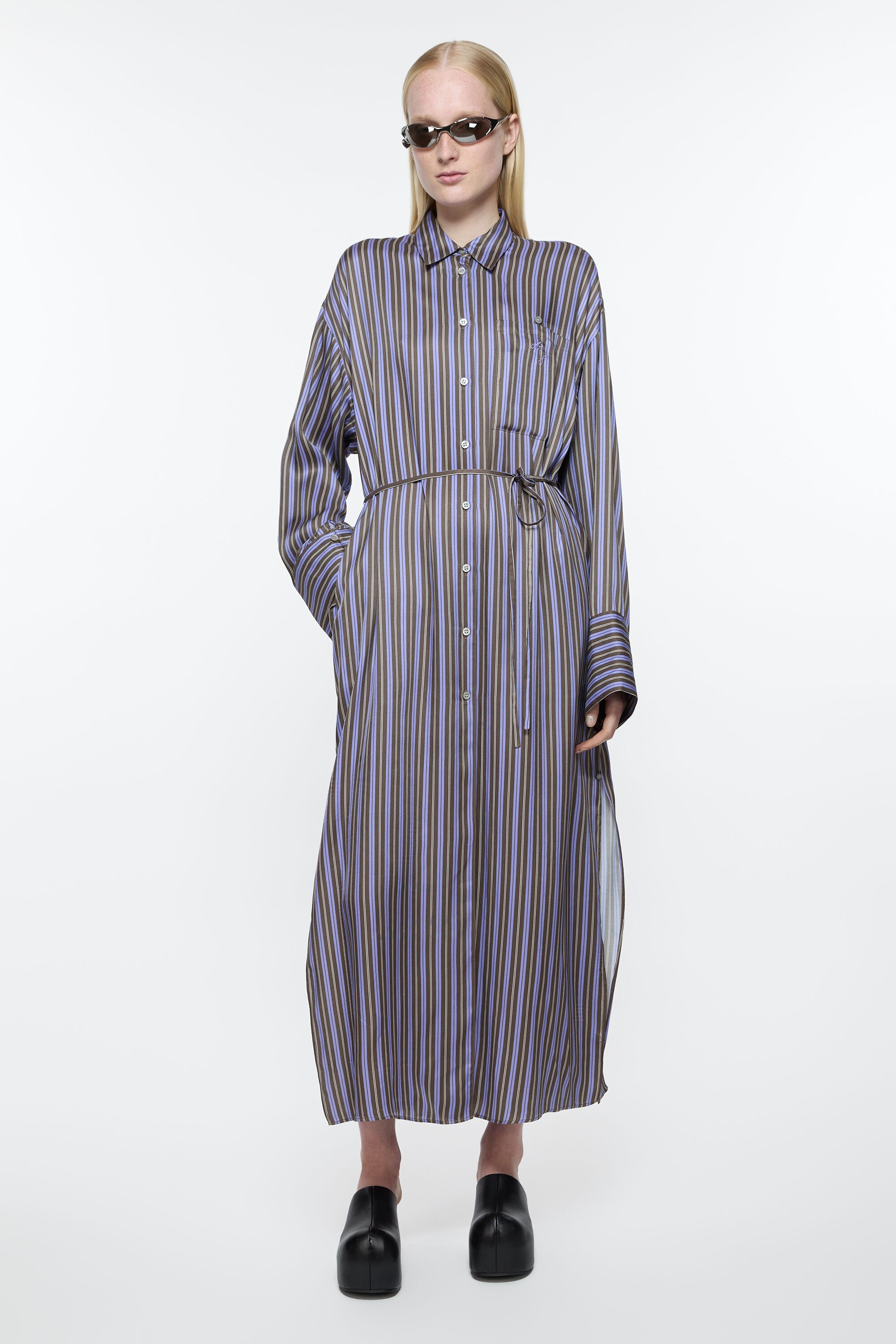 Shirt dress - Purple/Anthracite grey - 4