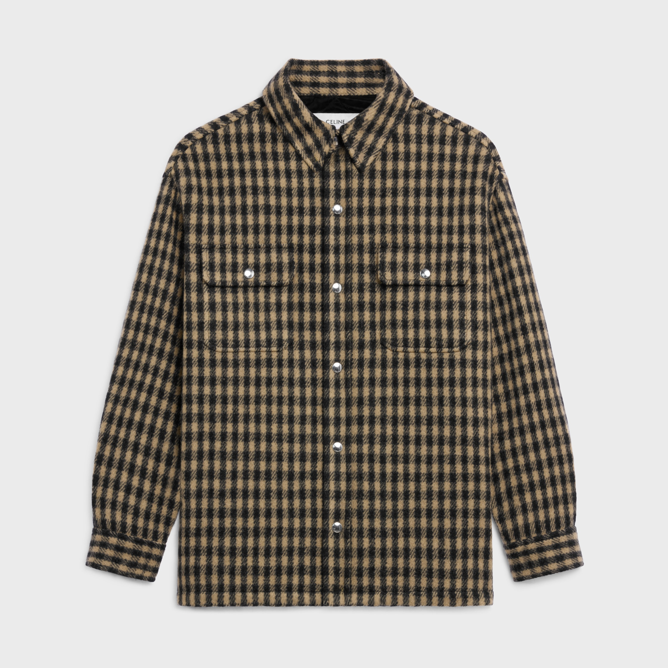overshirt in checked wool - 1