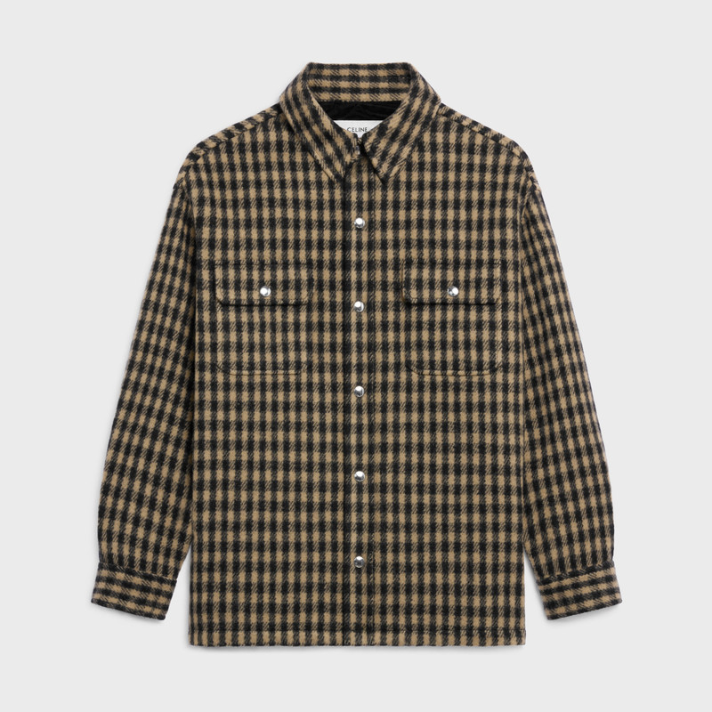 overshirt in checked wool 1