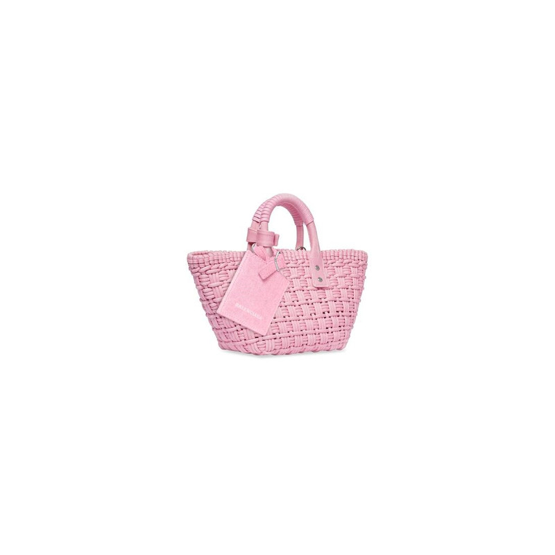 BALENCIAGA Women's Bistro Xs Basket With Strap In Denim  in Pink outlook