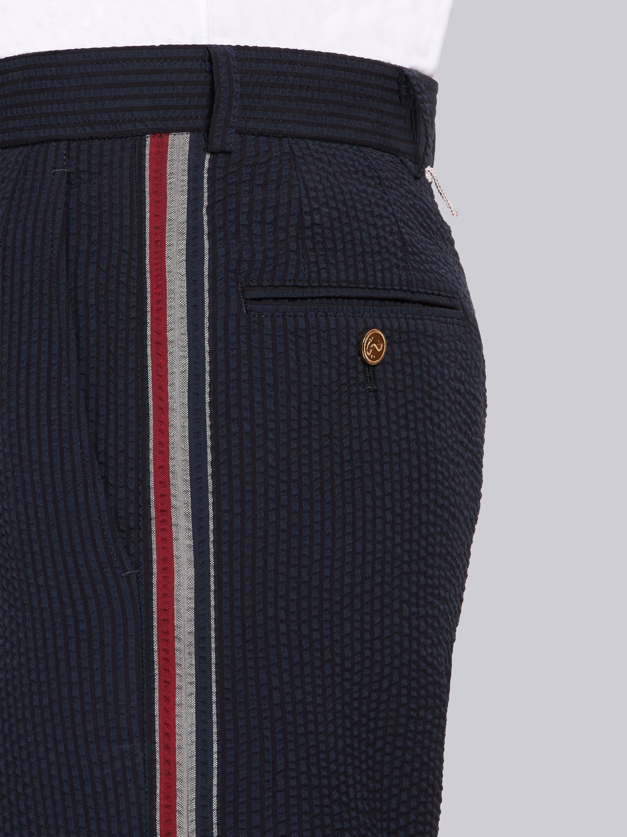Navy Seersucker Rwb Stripe Shorts - 5