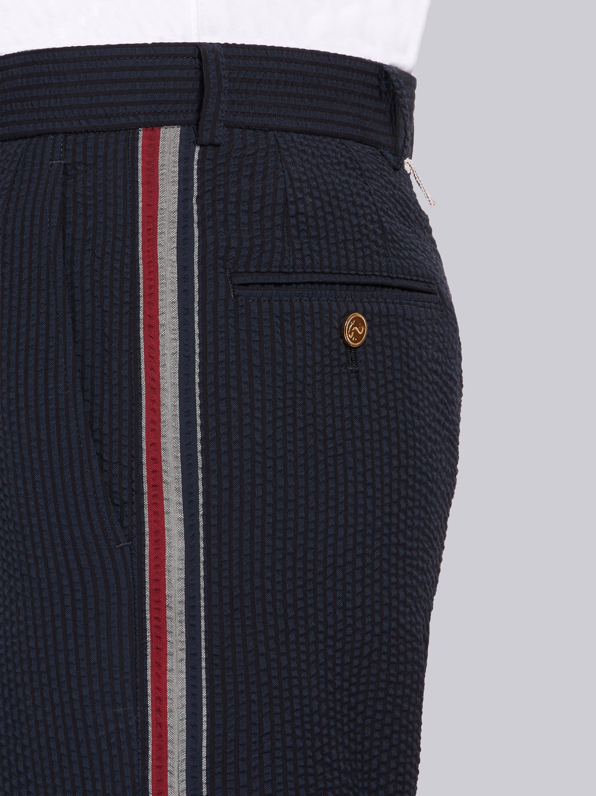 Navy Seersucker Rwb Stripe Shorts - 5