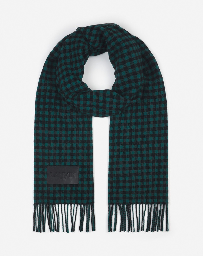 CHECK PRINT WOOL SCARF 1