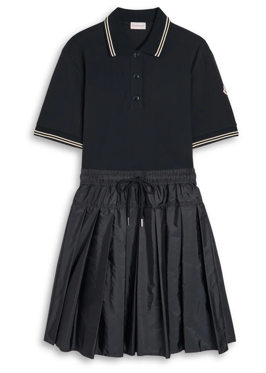 Moncler Piqué Cotton and Shell Mini Skirt - 1