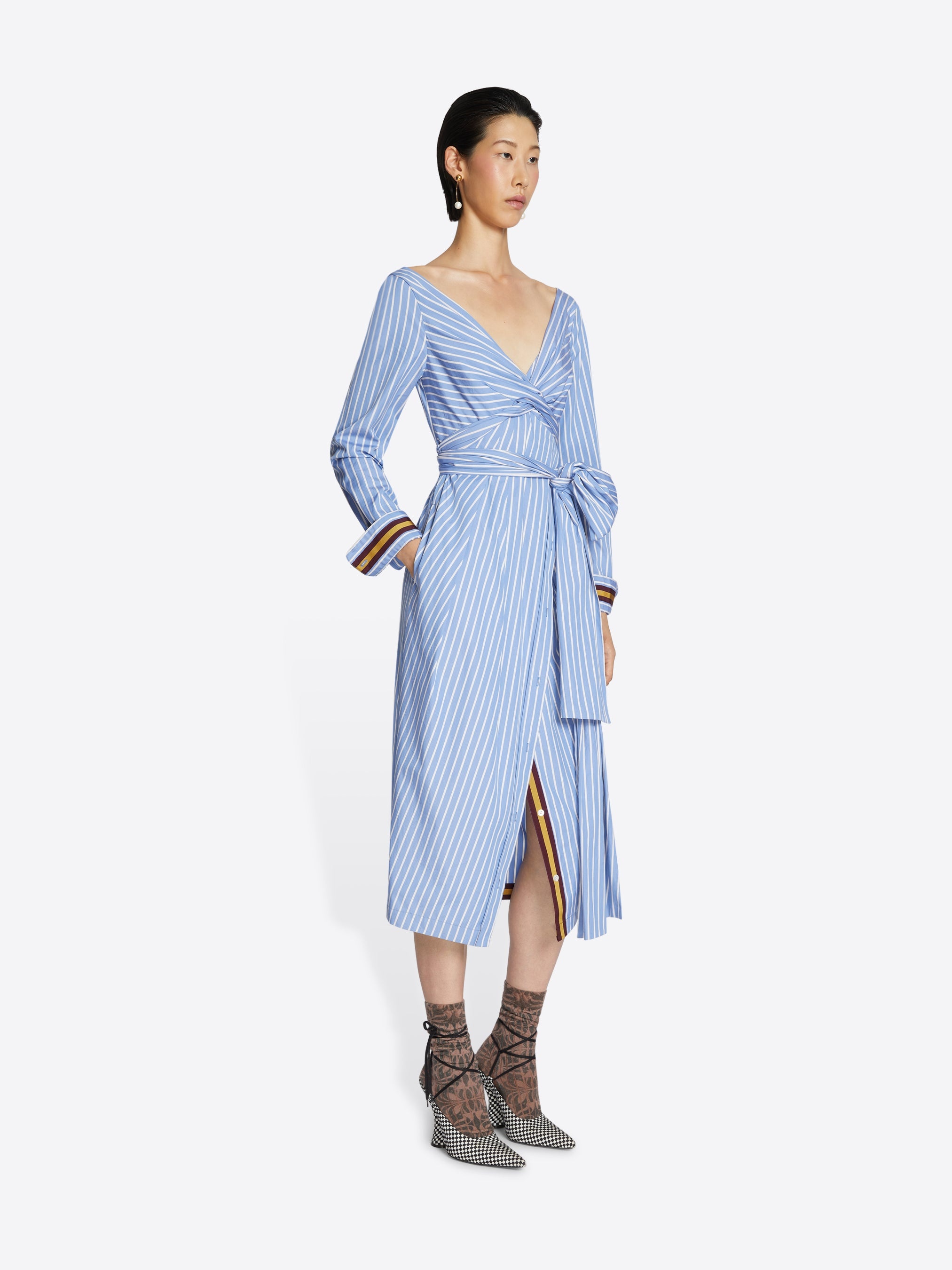 DRAPED SHIRT DRESS - 3
