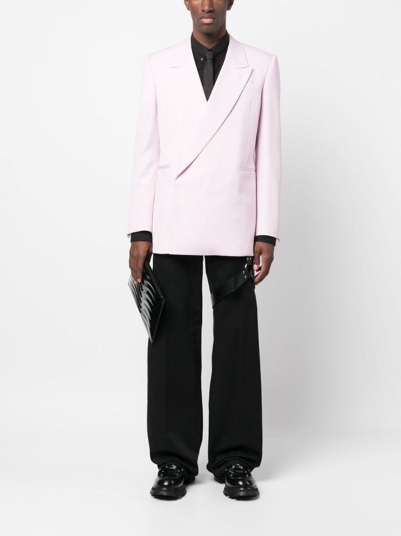 off-centre fastening wool blazer - 2